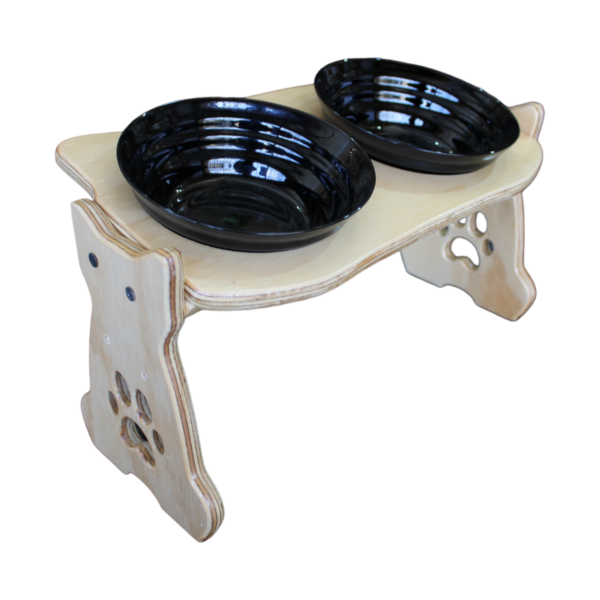 Comedero Elevado Gato 2 Platos Ceramica - Image 3