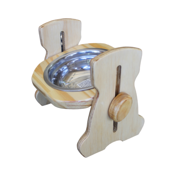 Comedero Elevado Ajustable 1 Plato En Acero - Image 2