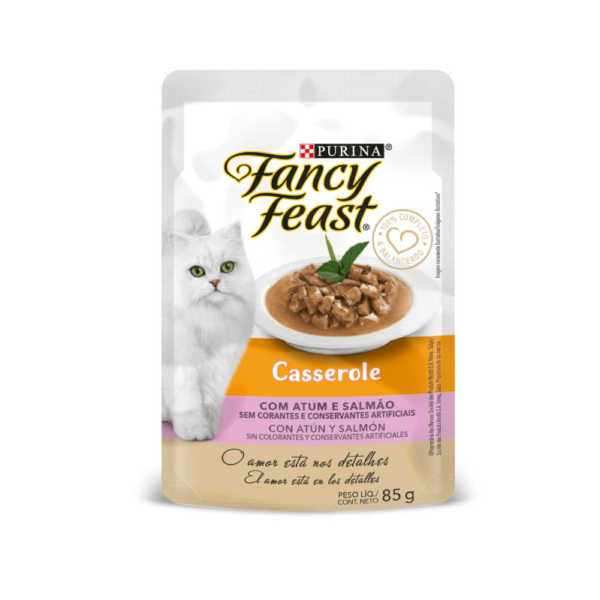 FANCY FEAST CAT HUMEDO CASSEROLE ATUN Y SALMON X 85