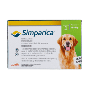 SIMPARICA CAJA X 1 TAB DE 80 MG (20 - 40 KG)