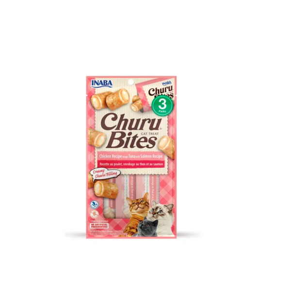 CHURU BITES CAT POLLO Y SALMON 10 GR ROSADO