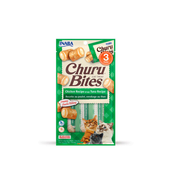 CHURU BITES CAT POLLO Y TUNA 10GR  VERDE