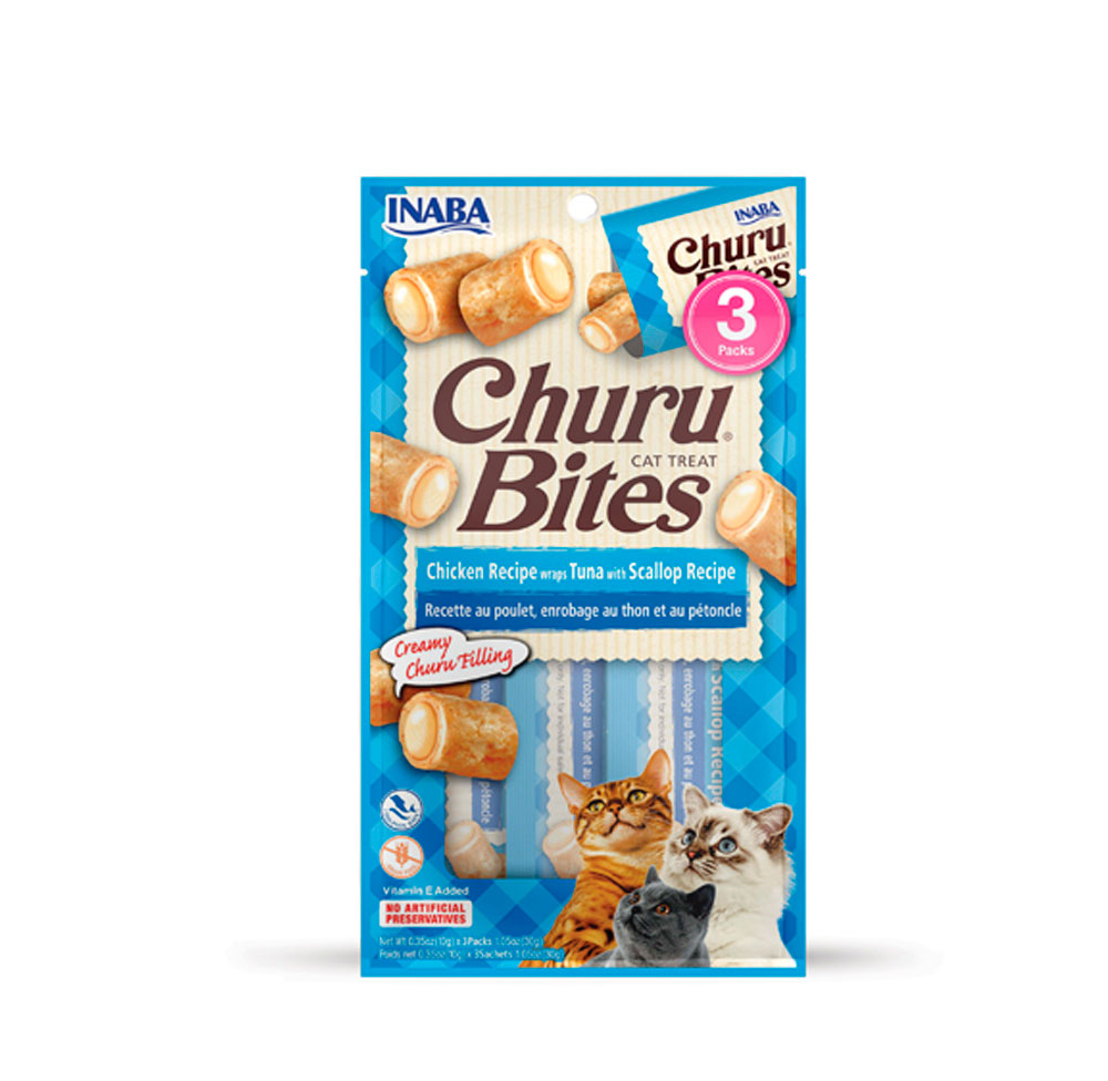 CHURU BITES CAT POLLO Y SCALOP 10 GR AZUL